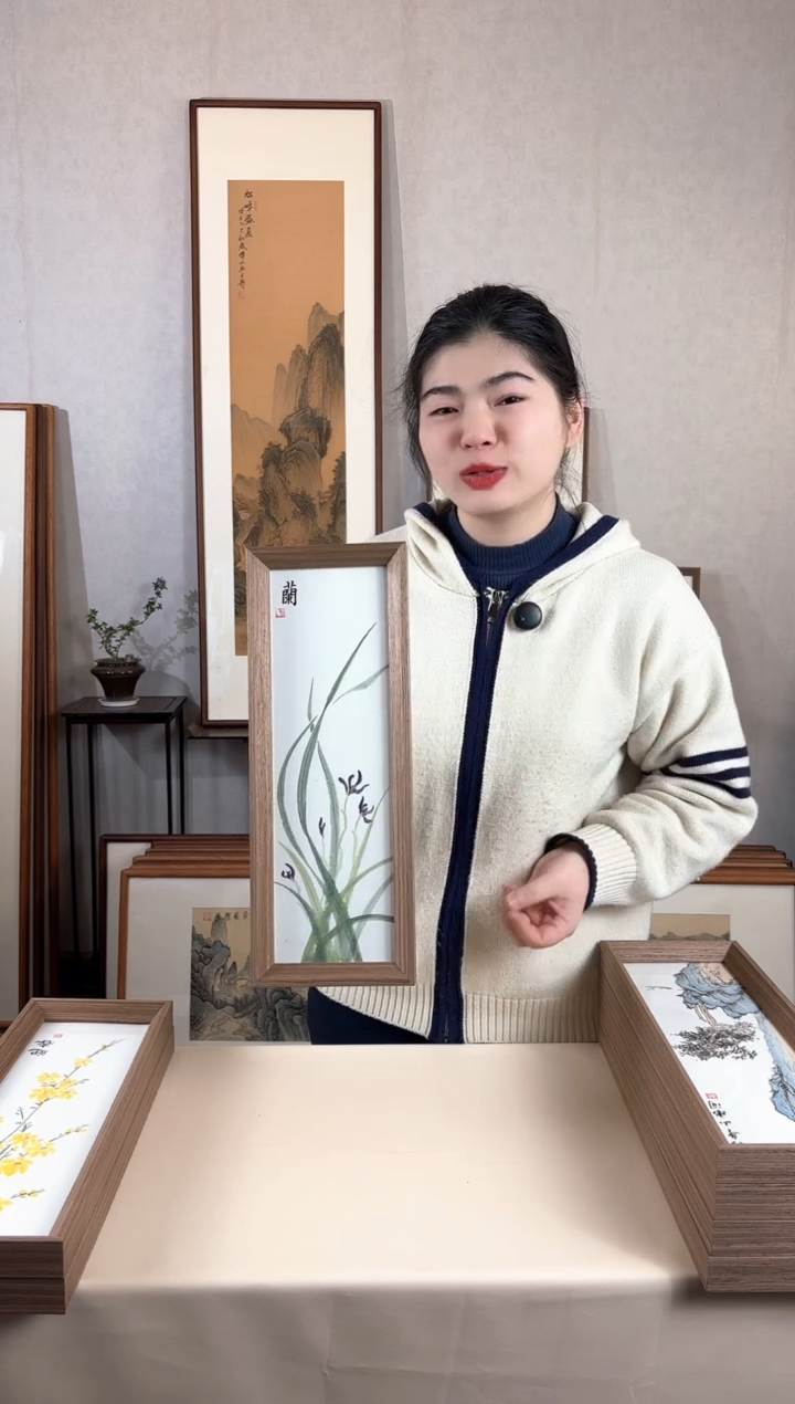 【闪购商品】国画手绘*兰*15*42cm摆台