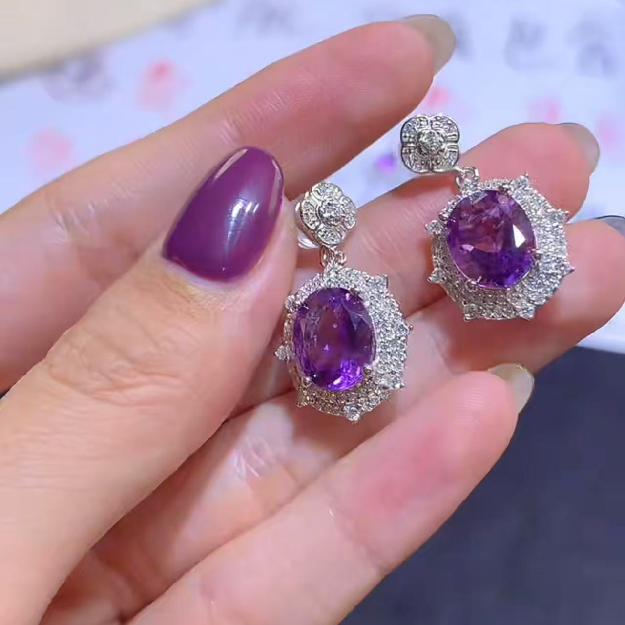 【逍遥】紫水晶耳饰*B1005/ER2838/多样性发/1对