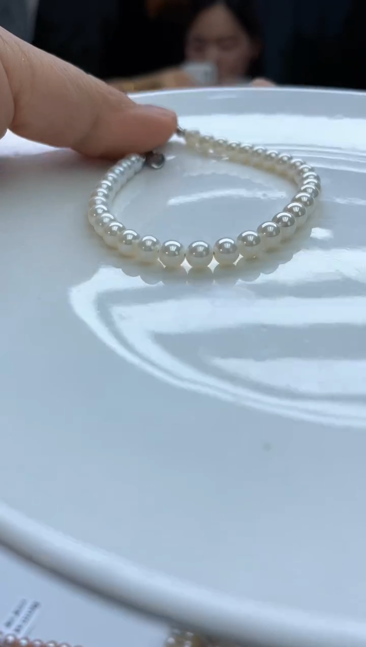 未镶嵌手链淡水珍珠5-6mm白珠小米手链(多样性发一）