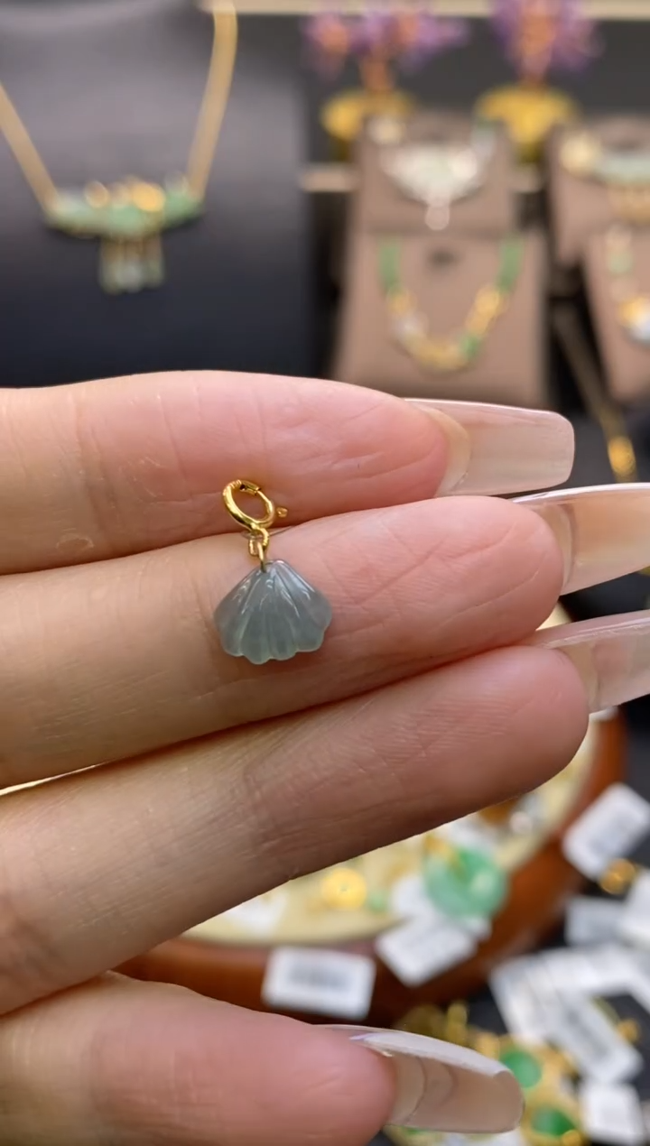 【闪购商品】翡翠颈饰18K金镶嵌净货12414