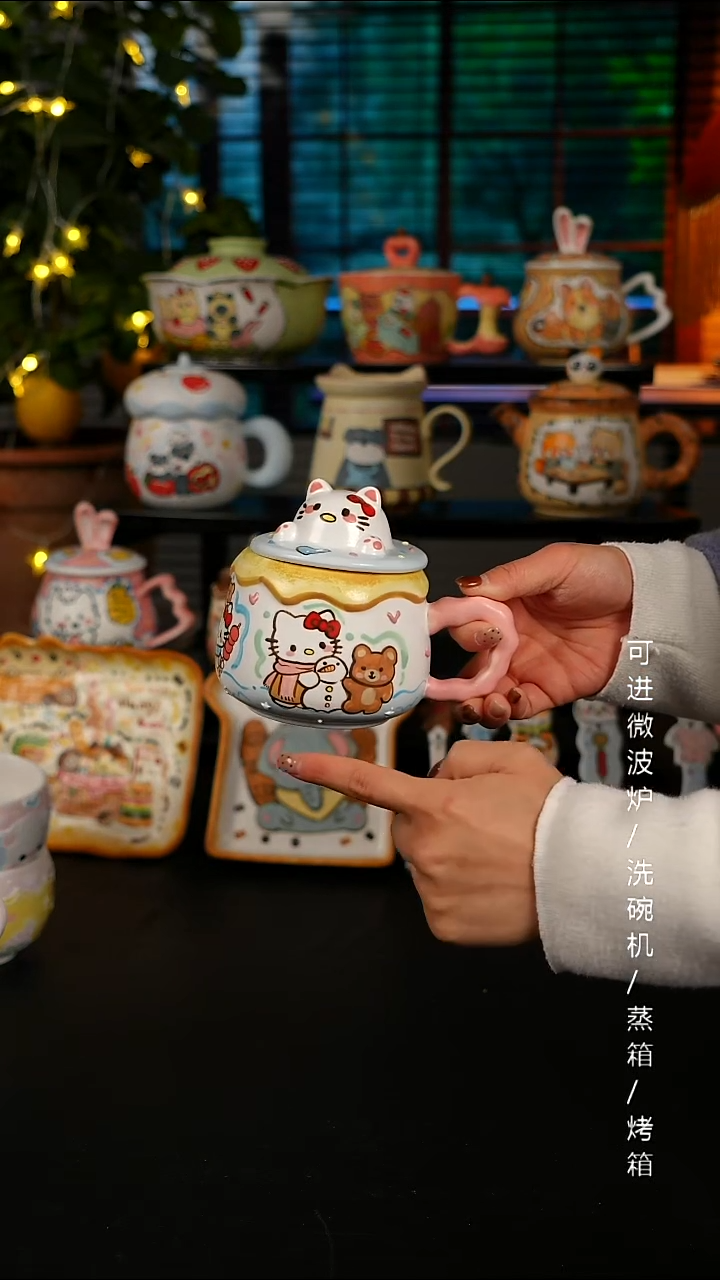 陶瓷无盖款景德镇高温釉下彩纯手绘创意瓷 