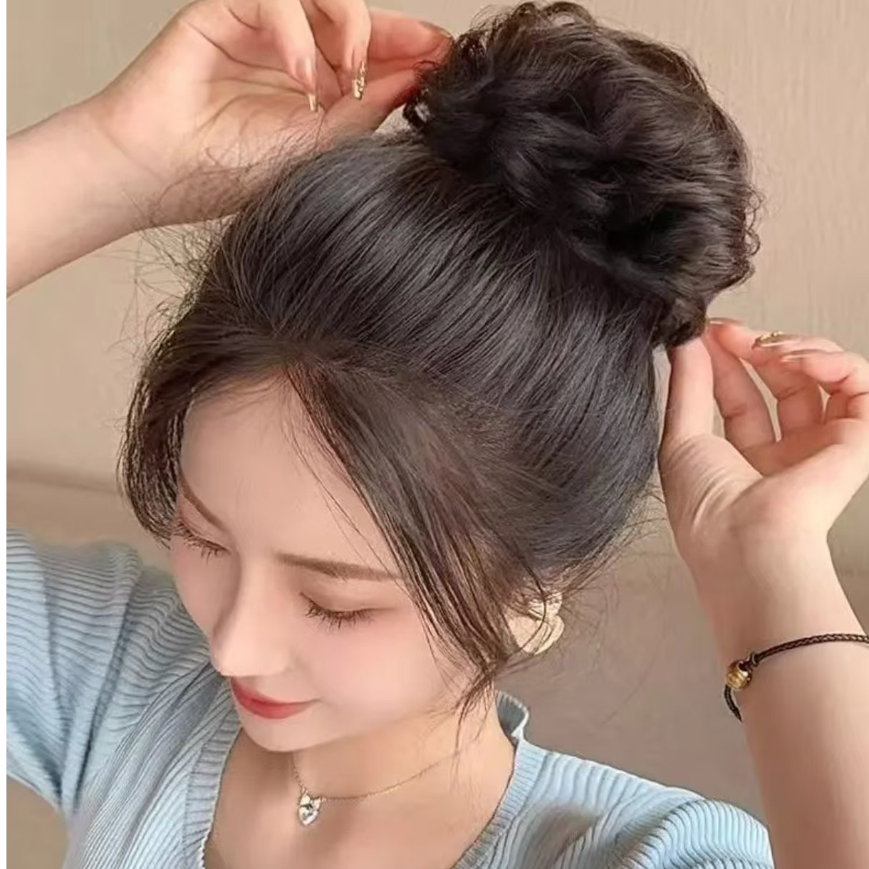 花苞卷蓬松清爽假发气质婉约花苞丸子头大号盘发发苞