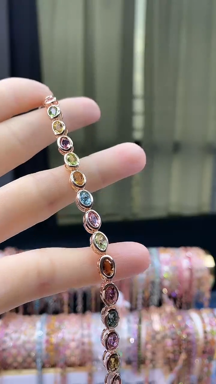 【闪购商品】碧玺手链银S925镶嵌6666666666