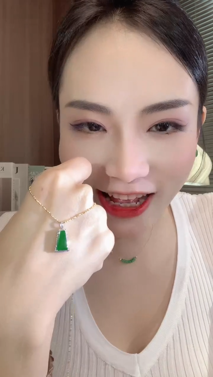 翡翠18K金镶嵌吊坠(不含链)A2 多样性发一件