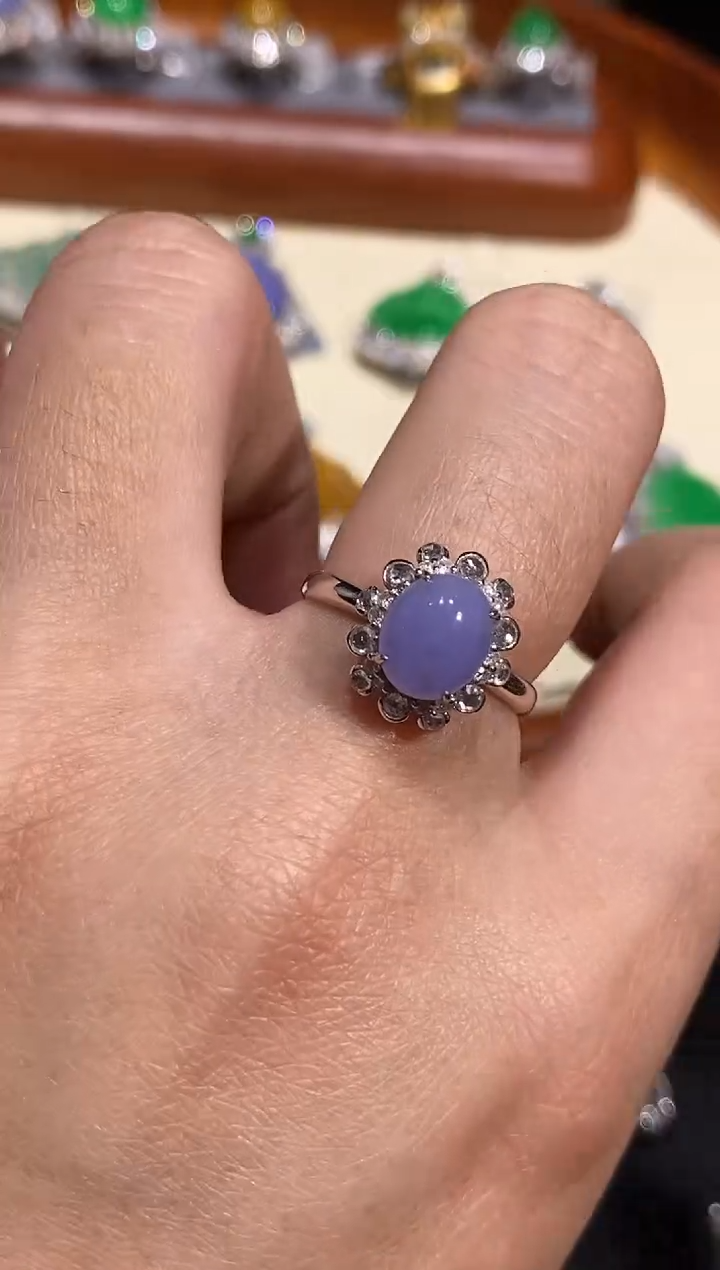 【闪购商品】翡翠戒指18K金镶嵌戒指