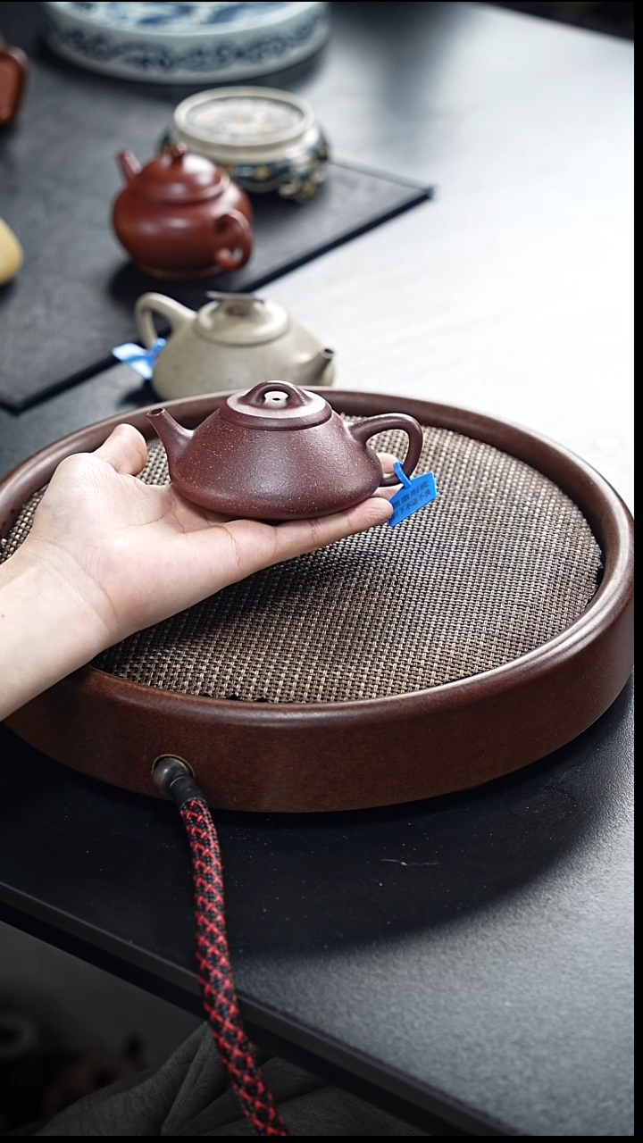 茶壶紫砂任瓢-紫玉金砂-全手工微微瑕-150cc