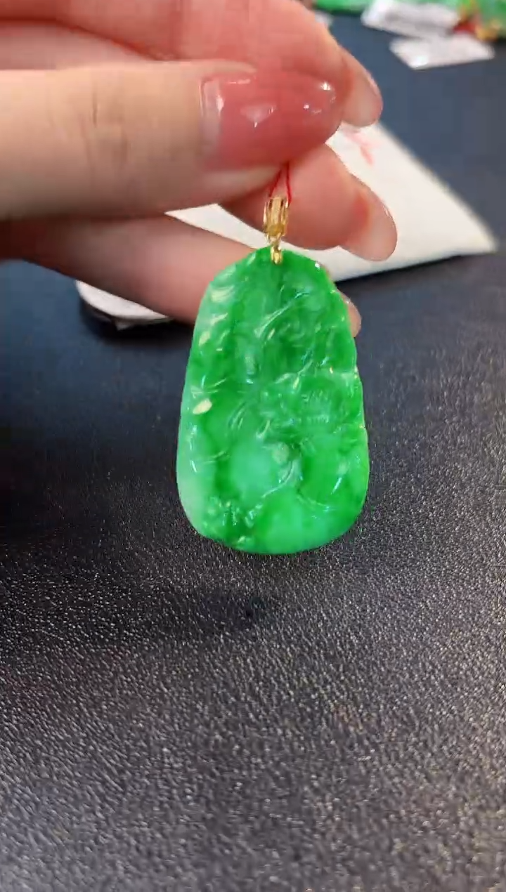 【闪购商品】翡翠颈饰18K金镶嵌缅料A货/支持复检/一件1