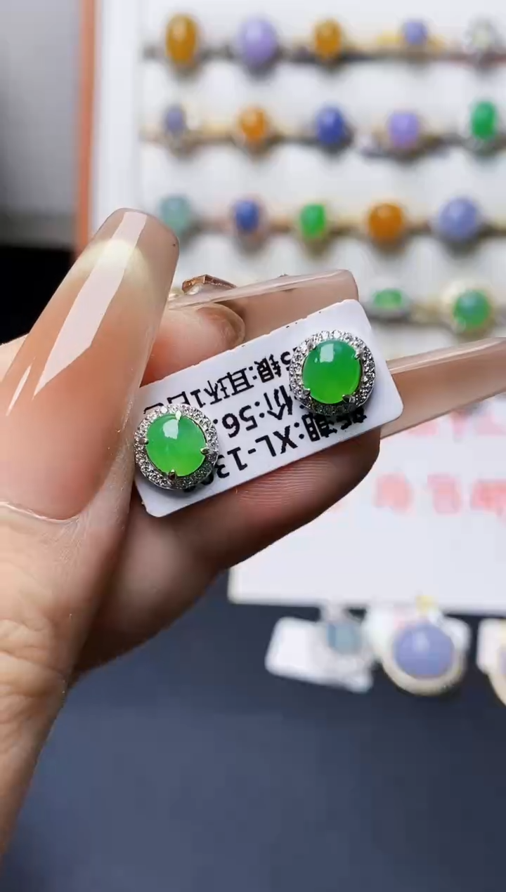 银S925镶嵌戒指翡翠0102