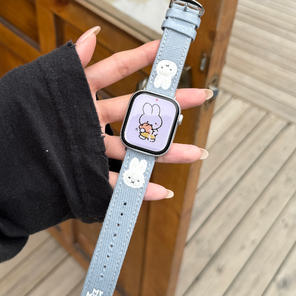 时瑞 米菲牛仔皮表带适用iwatchS11苹果手表AppleWatchS10987653E