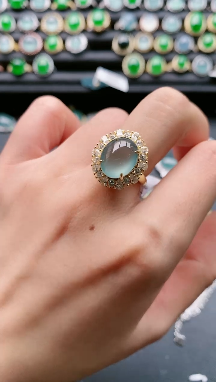 【闪购商品】翡翠戒指银S925镶嵌11111