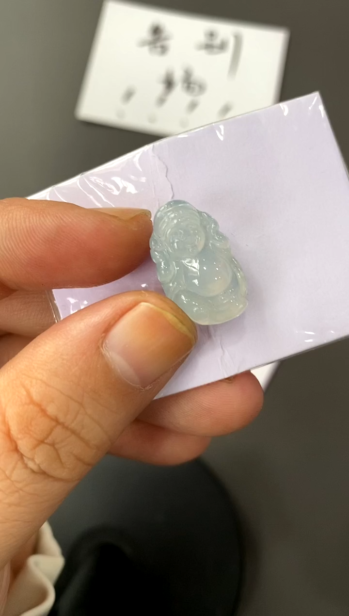 【闪购商品】定制翡翠18K金镶嵌财神