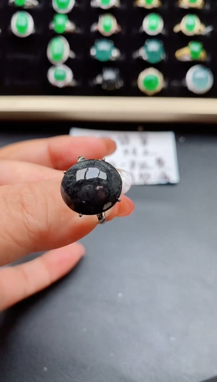 【闪购商品】翡翠戒指银S925镶嵌08050