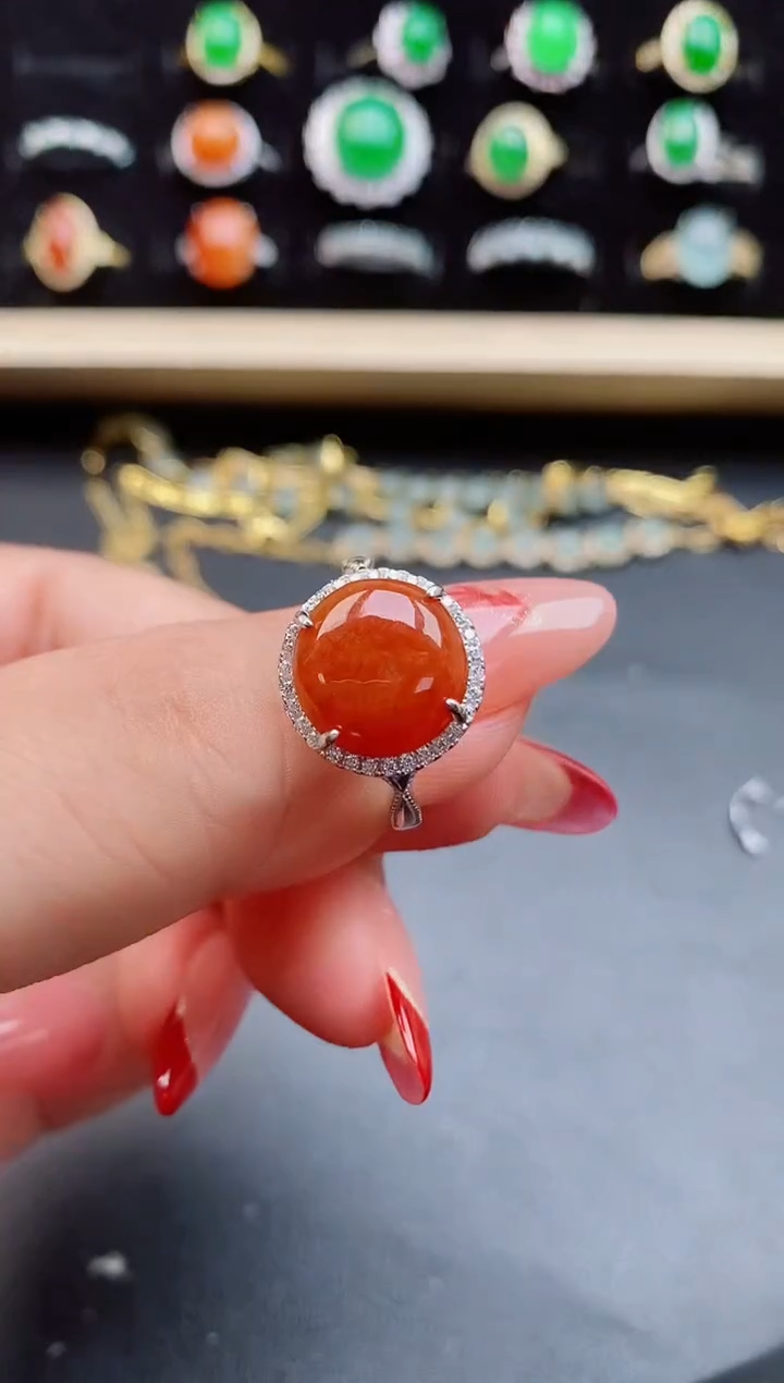 【闪购商品】翡翠戒指银S925镶嵌12121