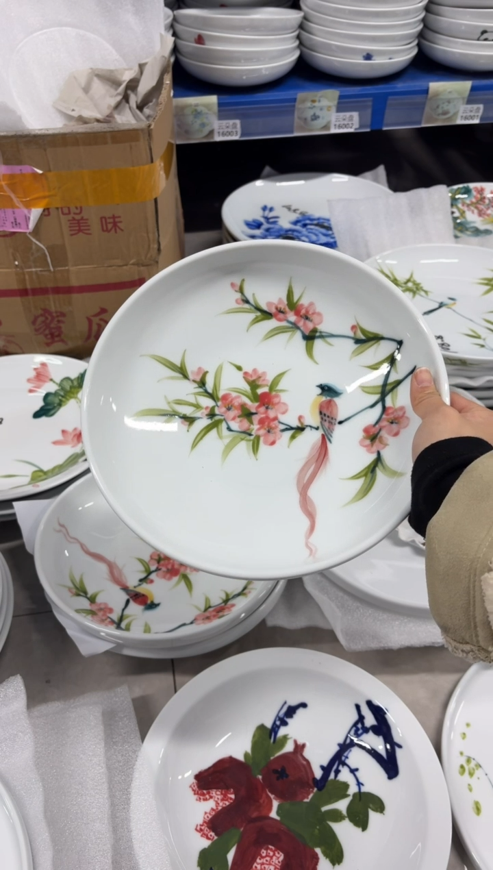 景德镇高温陶瓷食品级手绘釉中彩-10寸圆盘