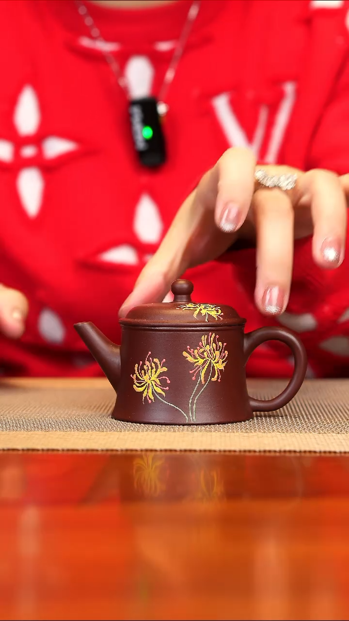 【闪购商品】紫砂茶壶紫朱泥柱础壶100cc