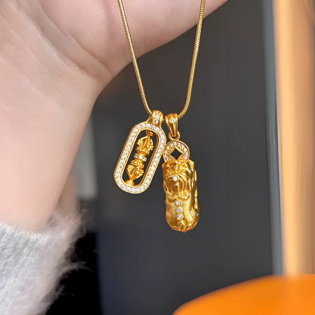 黄铜项链 新中式貔貅项链女吊坠精致大气百搭新款锁骨链轻奢