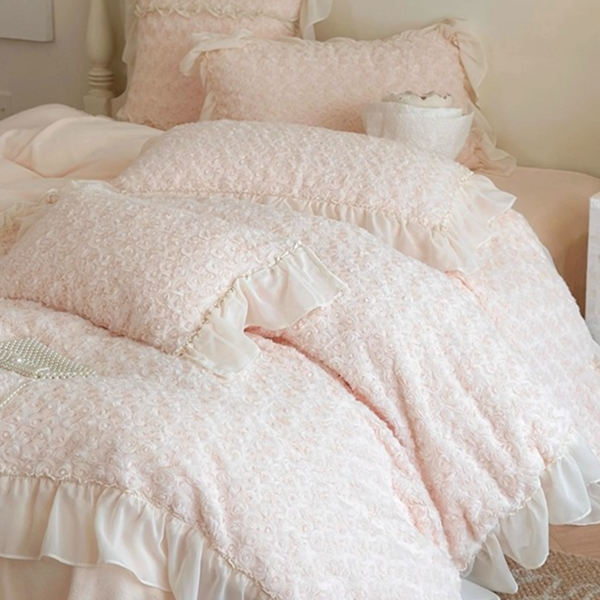 【柔雾洛可可】高端牛奶绒仿兔毛绒四件套轻奢双面绒被套秋冬季加厚
