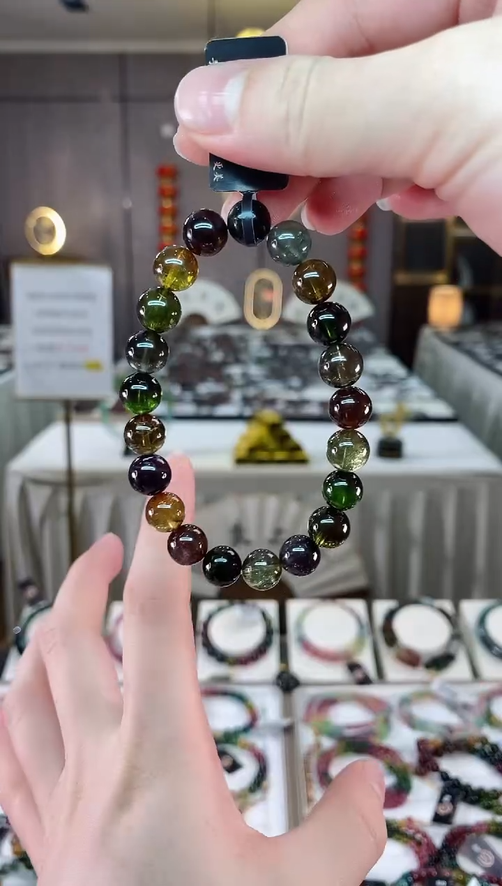 【闪购商品】碧玺黑美人单圈手串9mm+未镶嵌（多样性发一条）hon