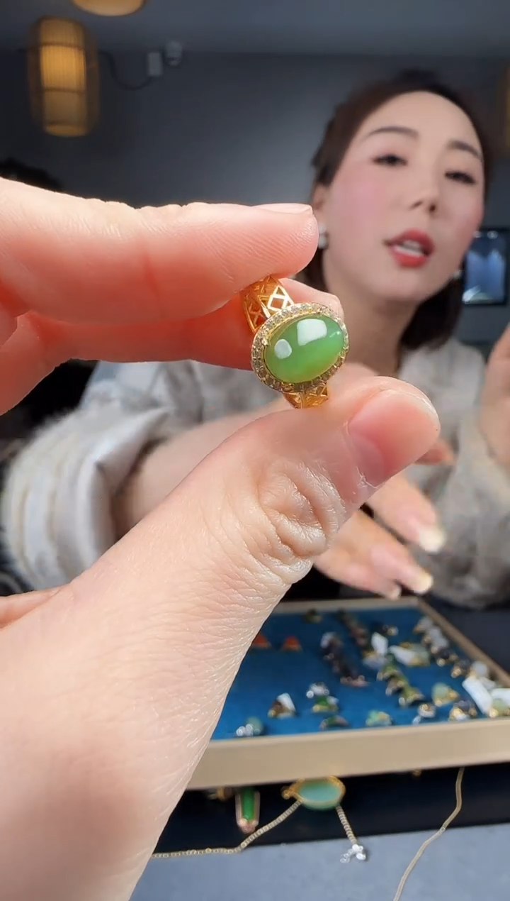 【闪购商品】和田玉戒指银S925镶嵌1