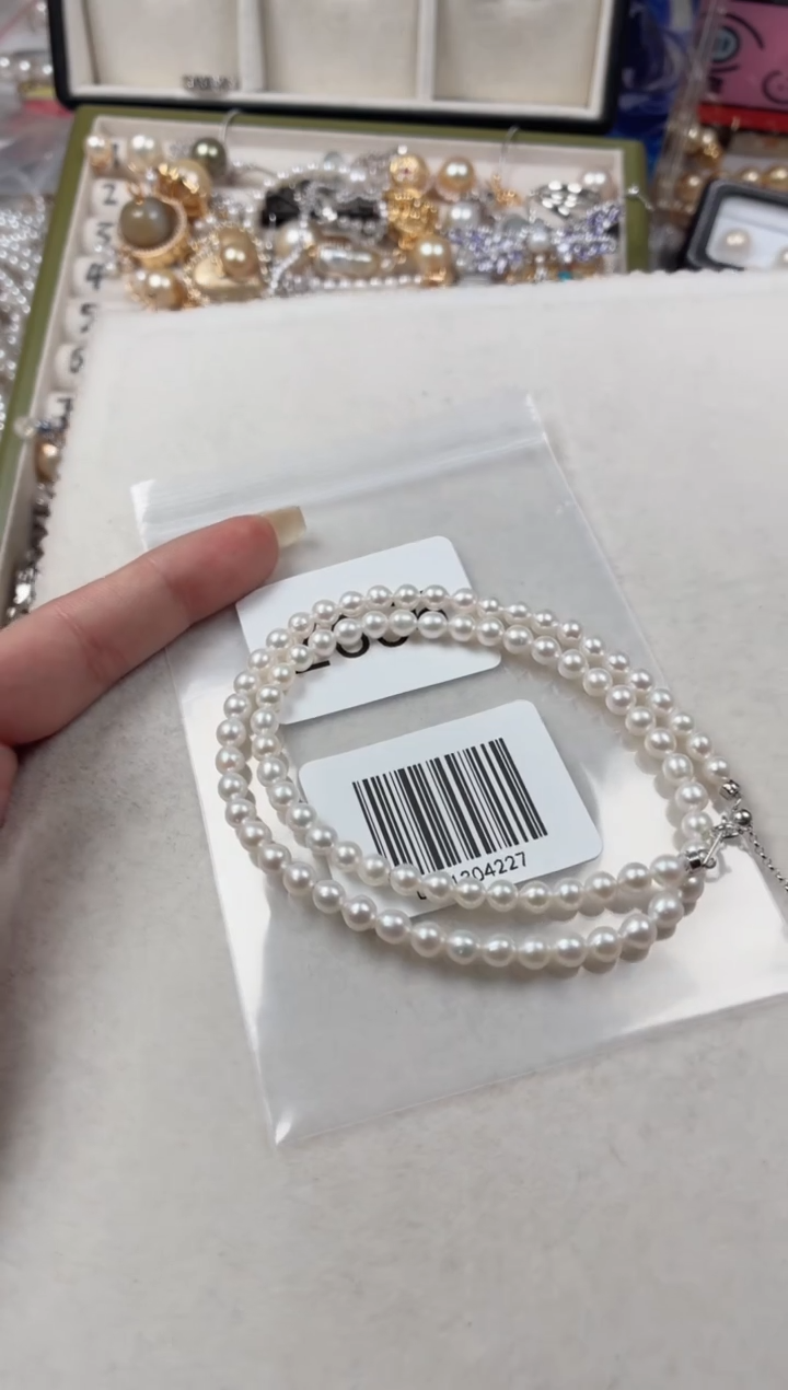 银S925镶嵌项链淡水珍珠Z666