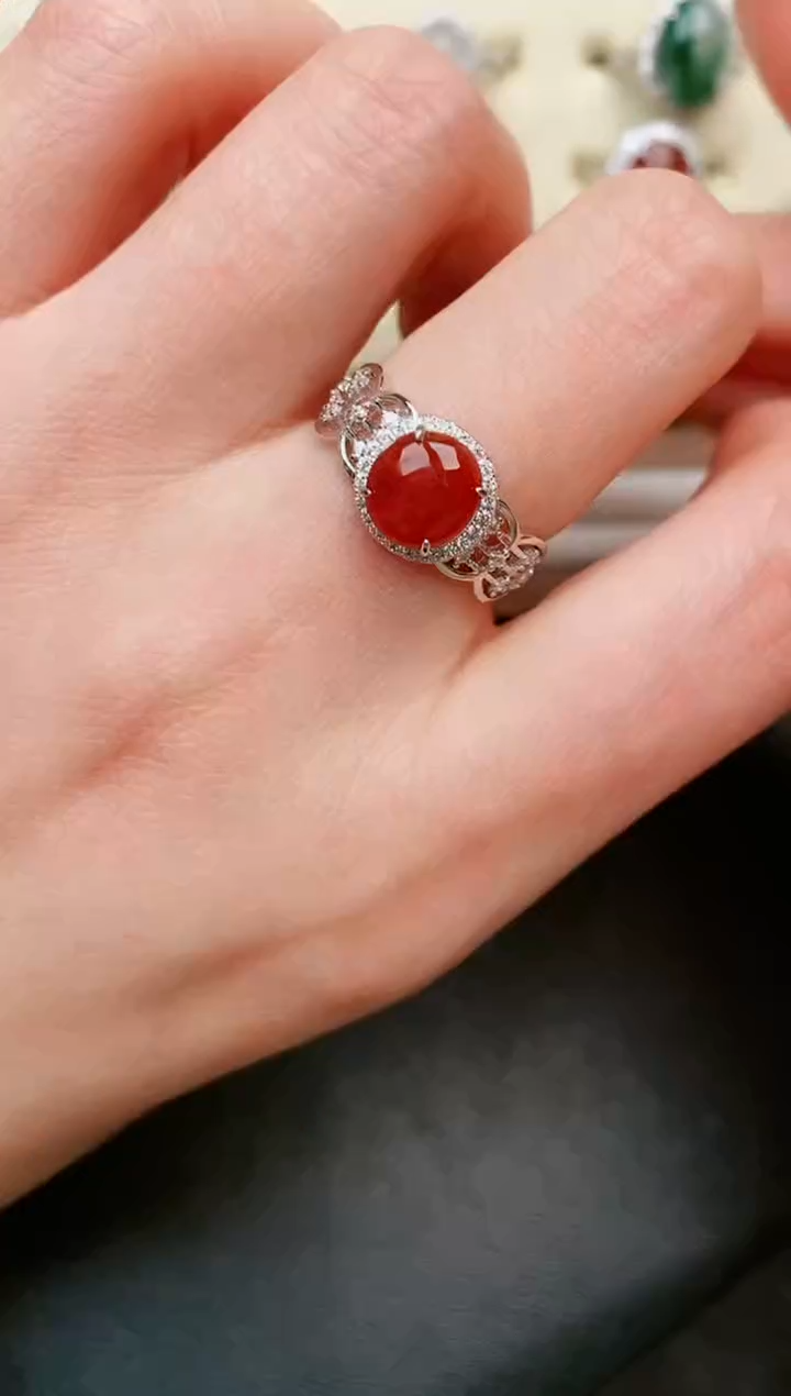 【闪购商品】翡翠戒指银S925镶嵌....