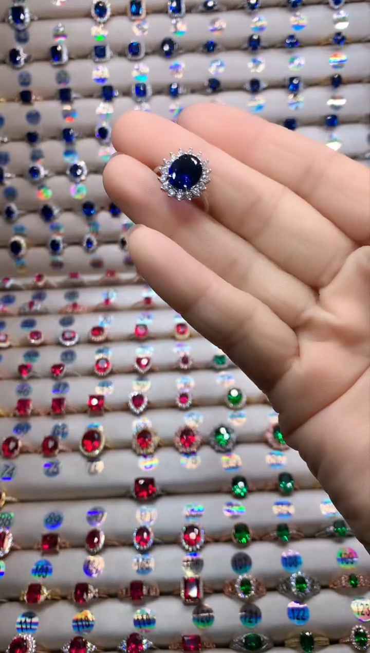 【闪购商品】蓝宝石戒指银S925镶嵌银色8.10