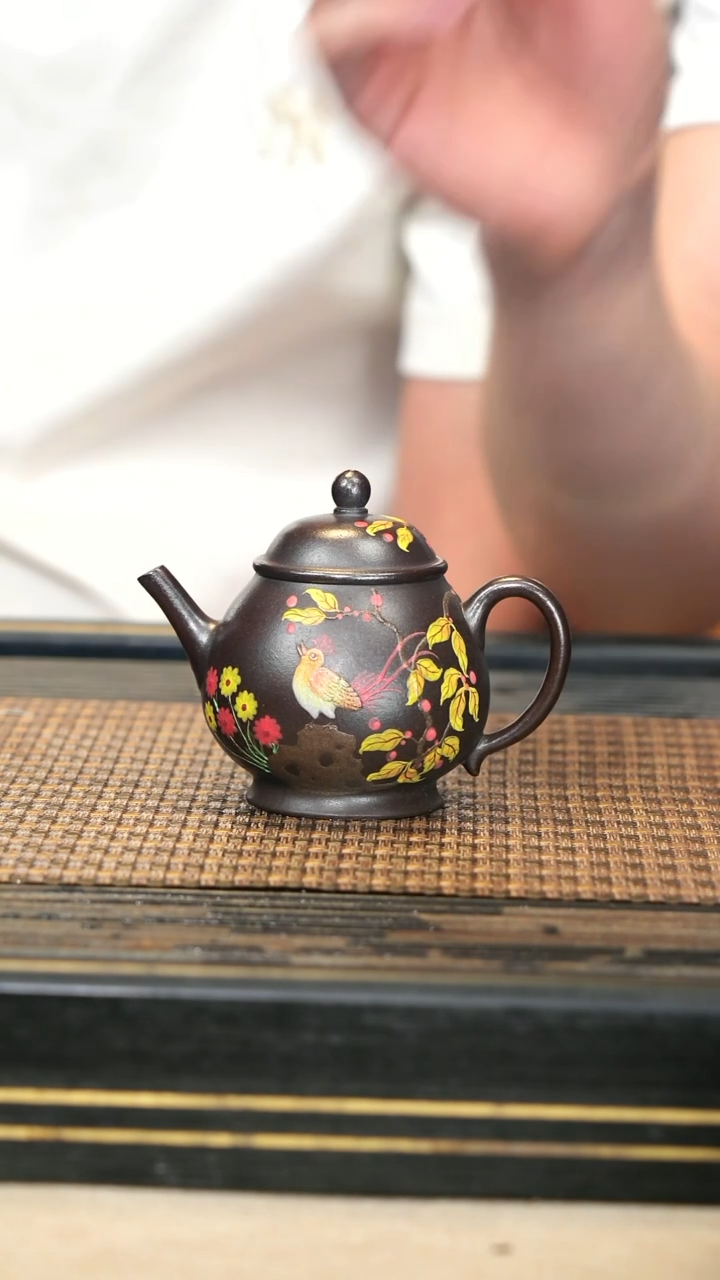 LJY32《花鸟高潘》青段柴烧