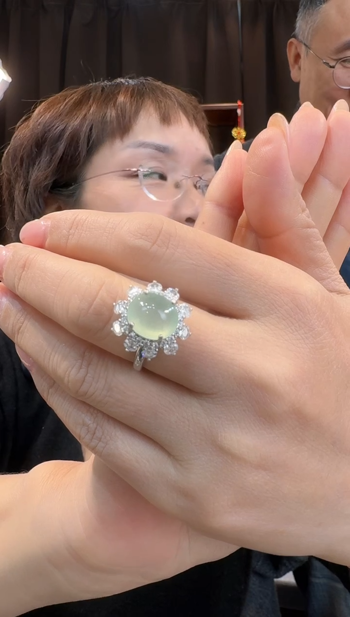 【闪购商品】翡翠戒指银S925镶嵌戒指