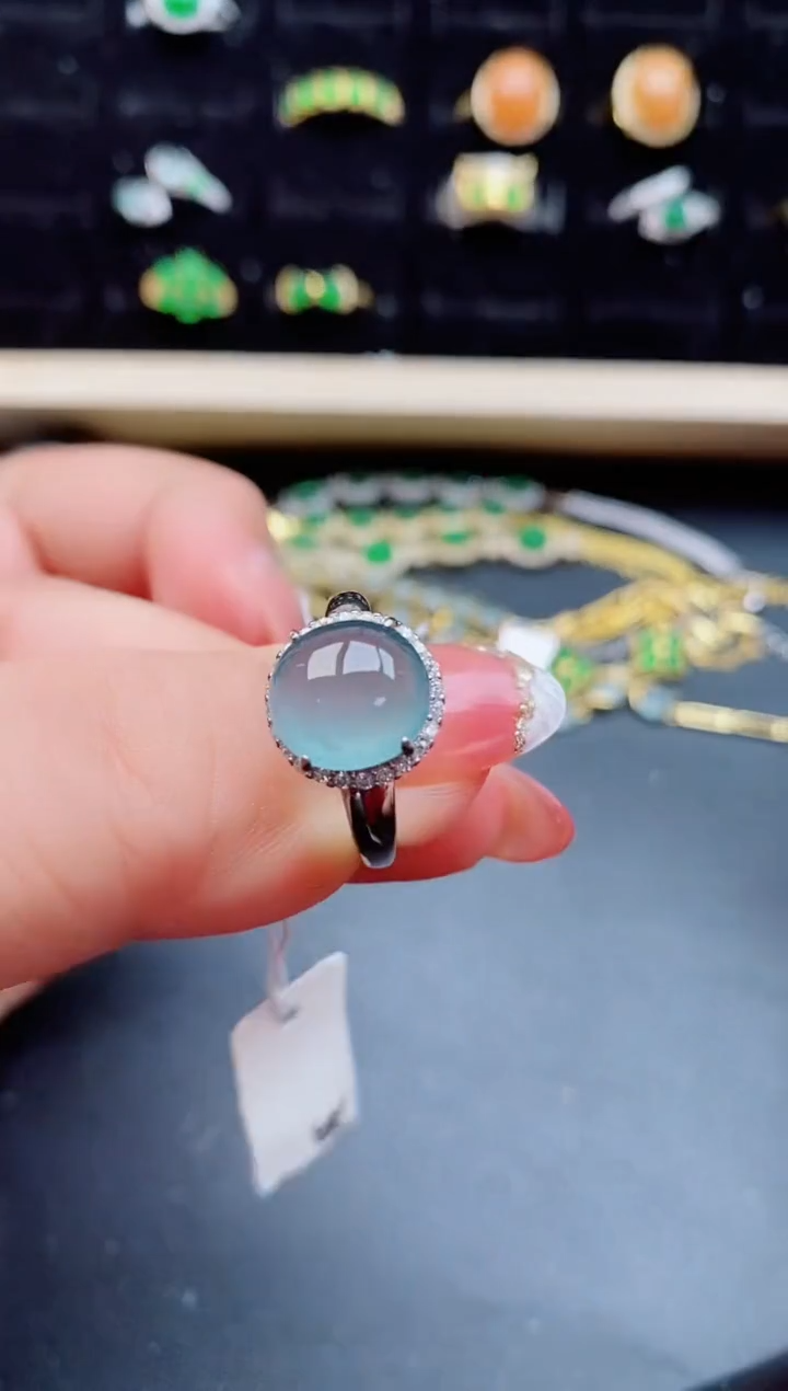 【闪购商品】翡翠戒指银S925镶嵌12121