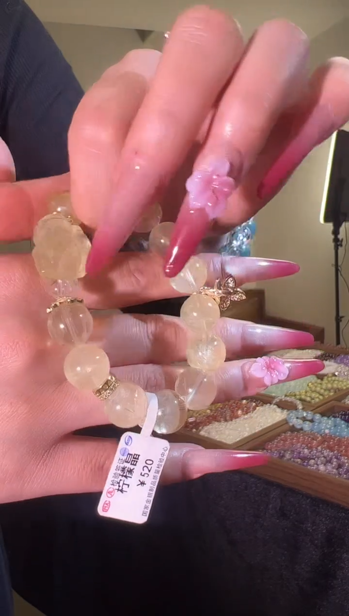 未镶嵌手链水晶柠檬黄狐头