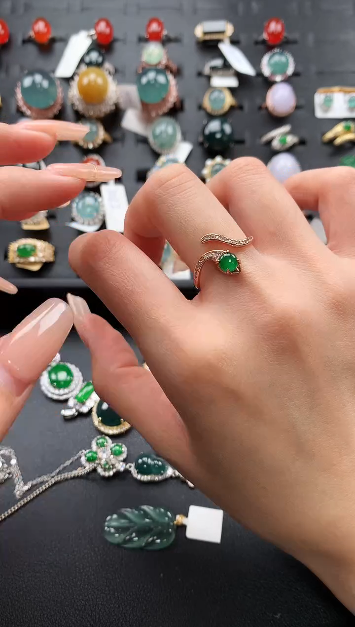 【闪购商品】翡翠戒指银S925镶嵌4364363