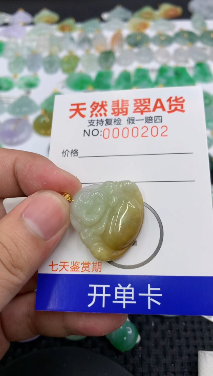 翡翠18K金镶嵌颈饰111111111111