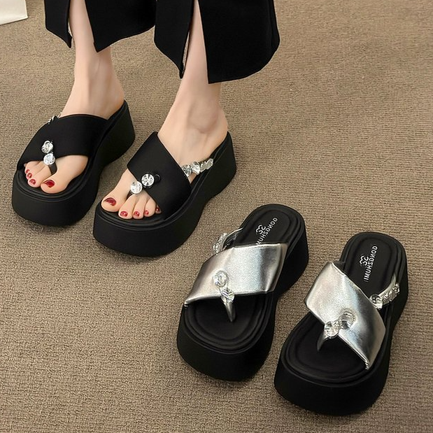 【编码001-031】运费补2025新款时尚夏季外穿防滑休闲厚底5cm女拖鞋