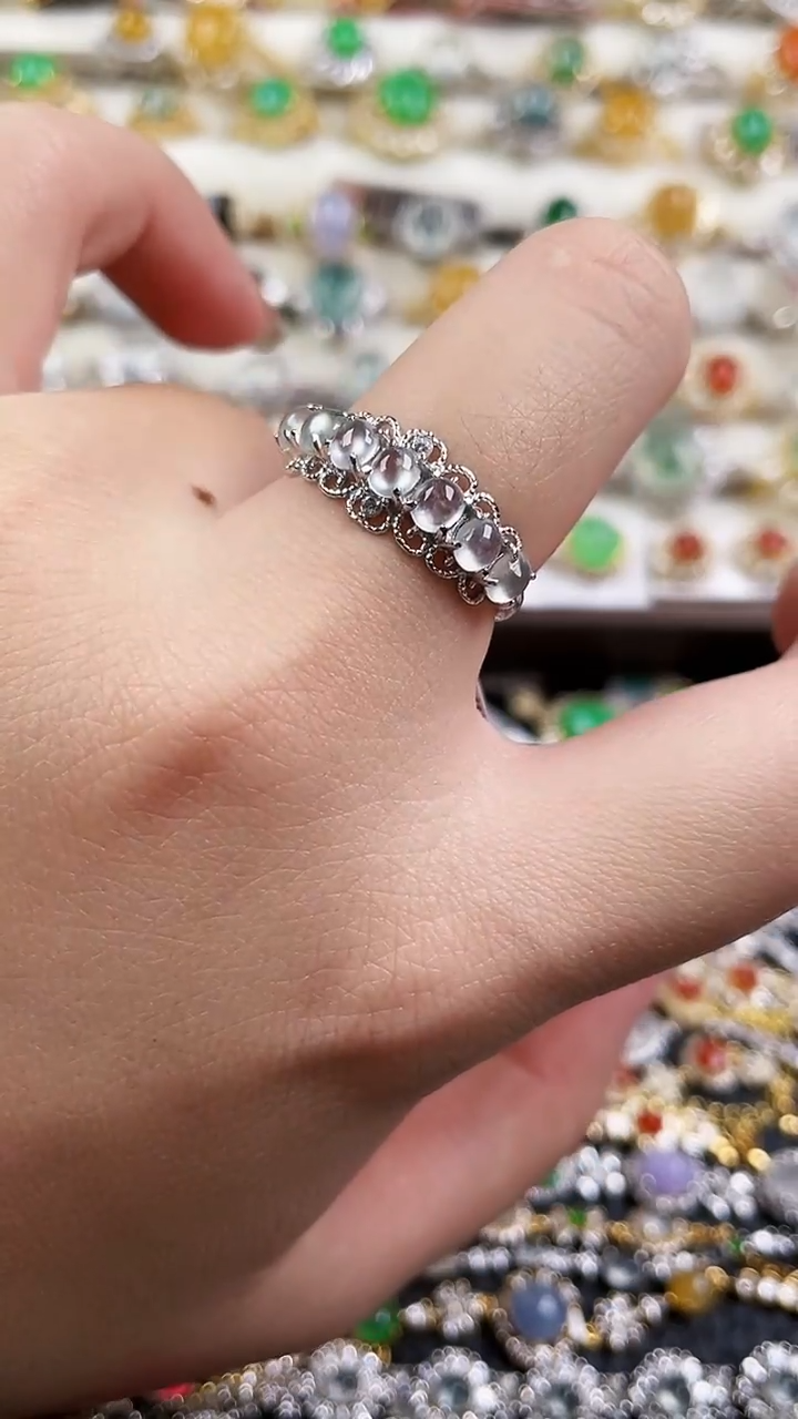 银S925镶嵌戒指翡翠127