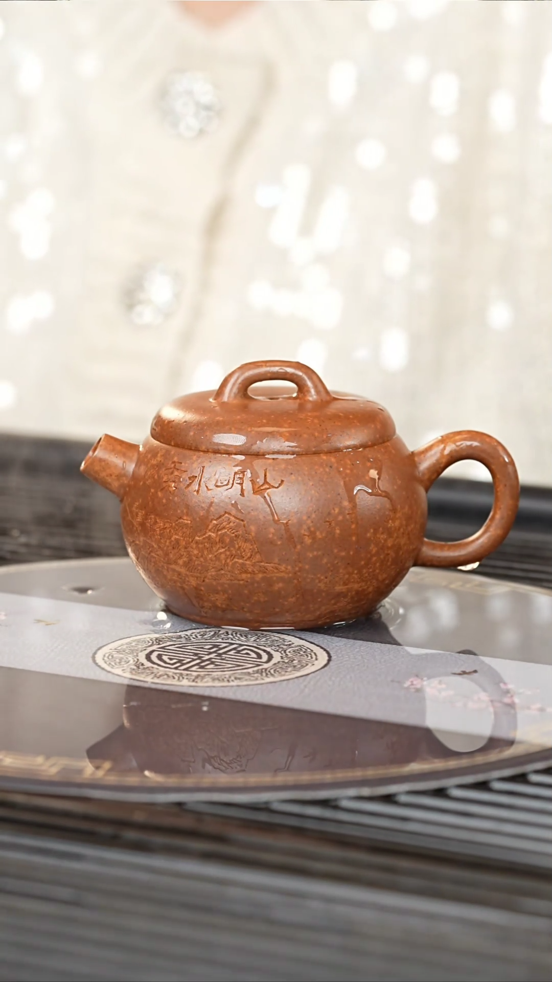 【闪购商品】紫砂茶壶PQZ 絮状黄金段     