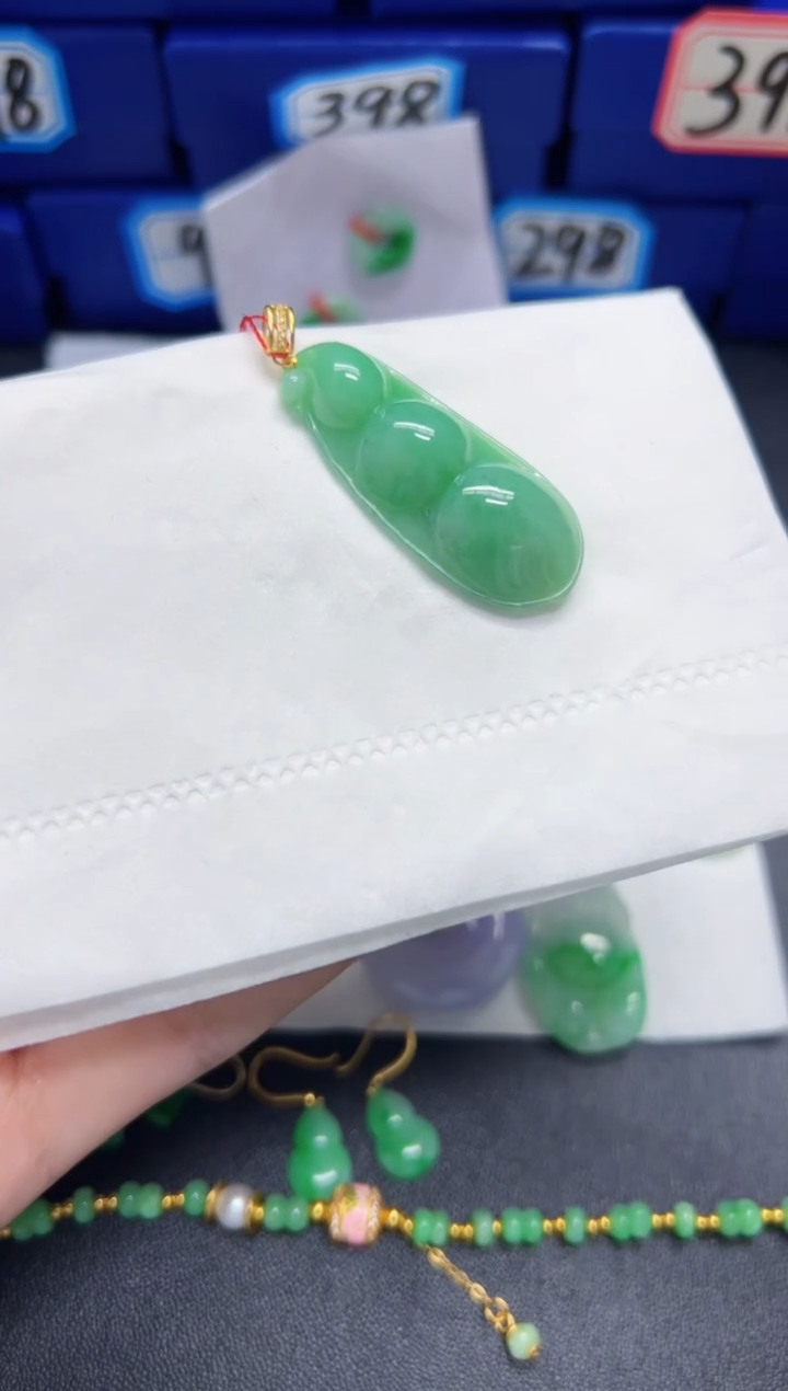 【闪购商品】翡翠颈饰18K金镶嵌Y缅料A货/支持复检/一件
