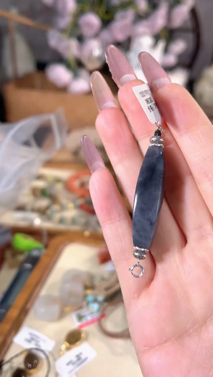 项链银S925镶嵌和田玉多样性发其一孤品默认微瑕