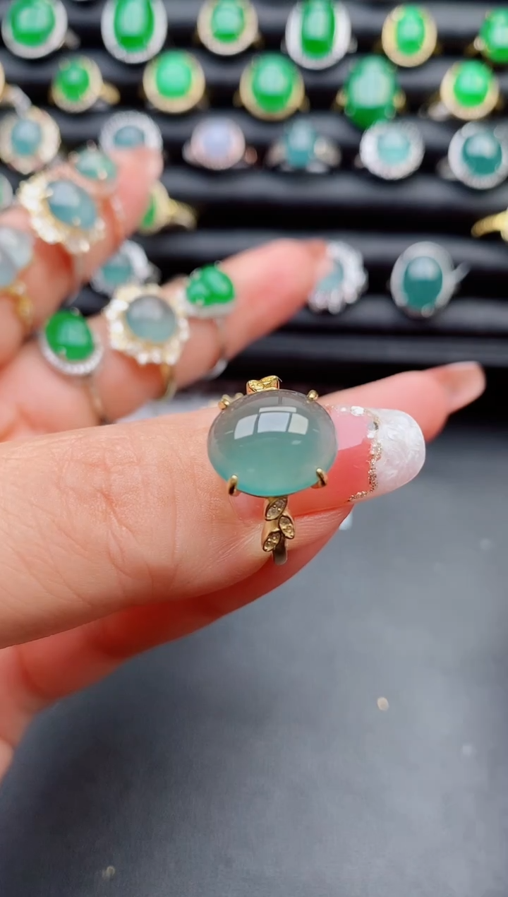 【闪购商品】翡翠戒指银S925镶嵌805800