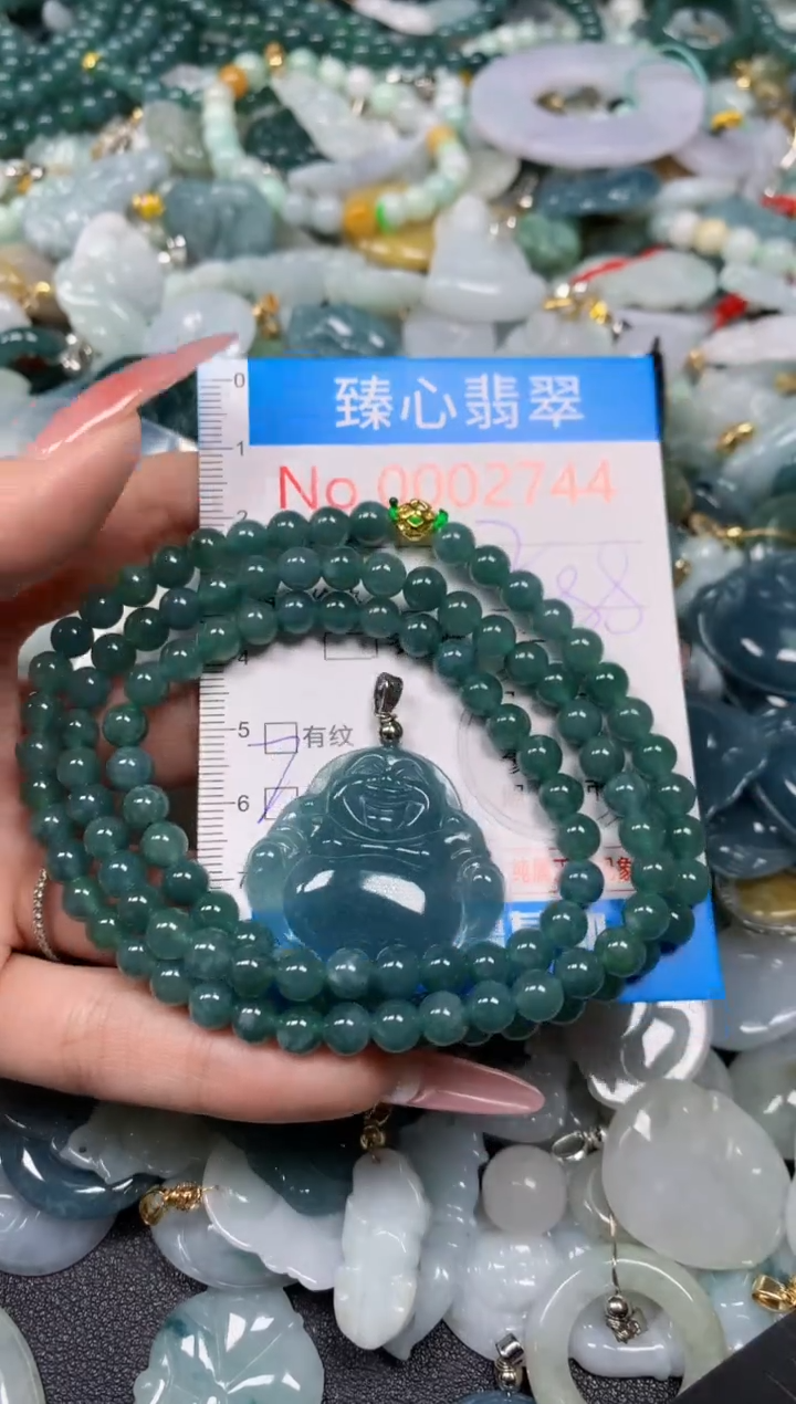 【闪购商品】翡翠颈饰未镶嵌含绳0002744