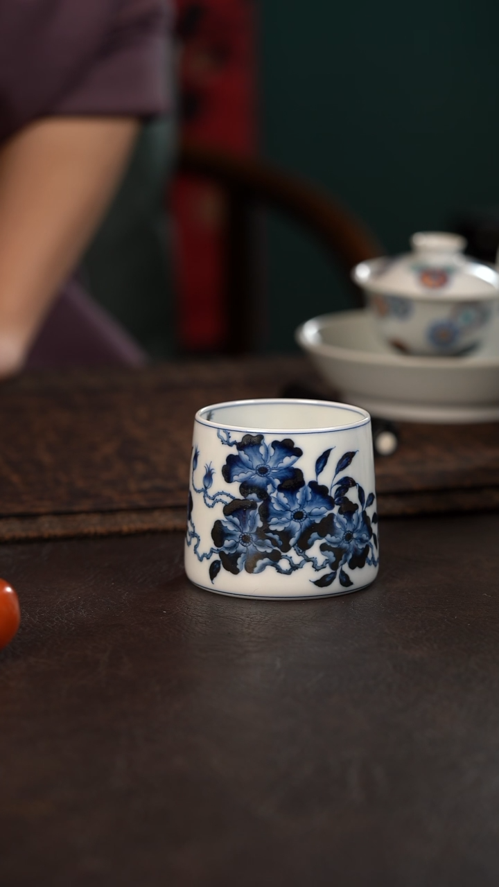 【闪购商品】杯洪印慕明折枝蔷薇威士忌杯