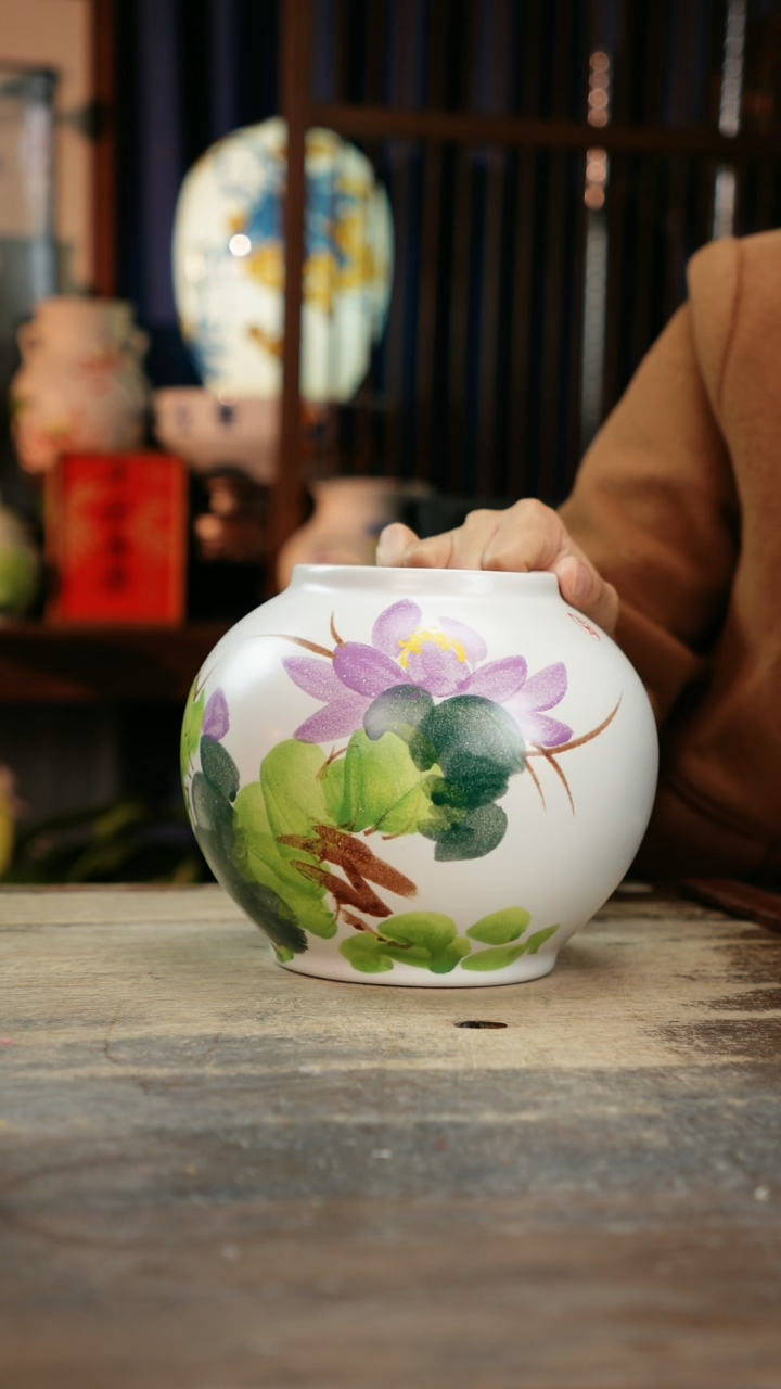 【闪购商品】瓷片景德镇纯手工釉下彩精品花瓶