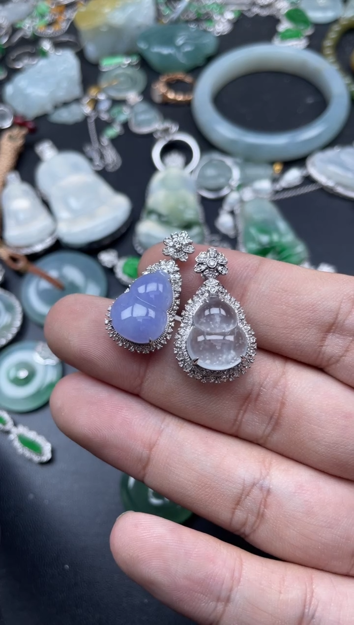 【闪购商品】翡翠颈饰18K金镶嵌花海寄售商品不退不换