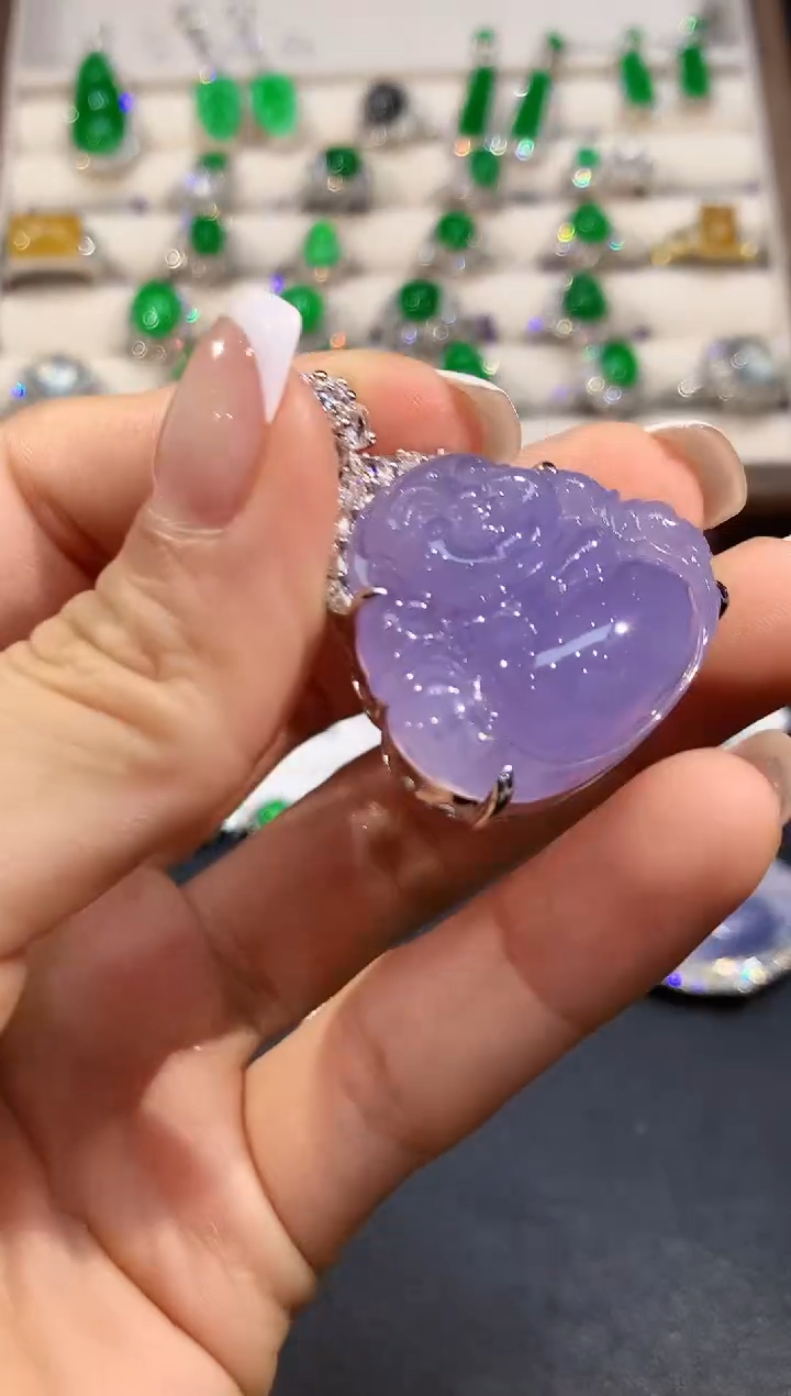 【闪购商品】翡翠18K金镶嵌吊坠(不含链)HYJ2947