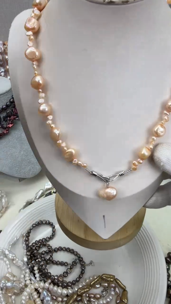 颈饰银S925镶嵌淡水珍珠1