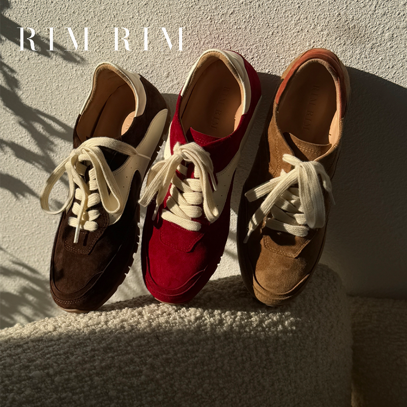RIM RIM【松弛系列】复古撞色运动薄底德训鞋休闲塑形马皮鞋阿甘鞋