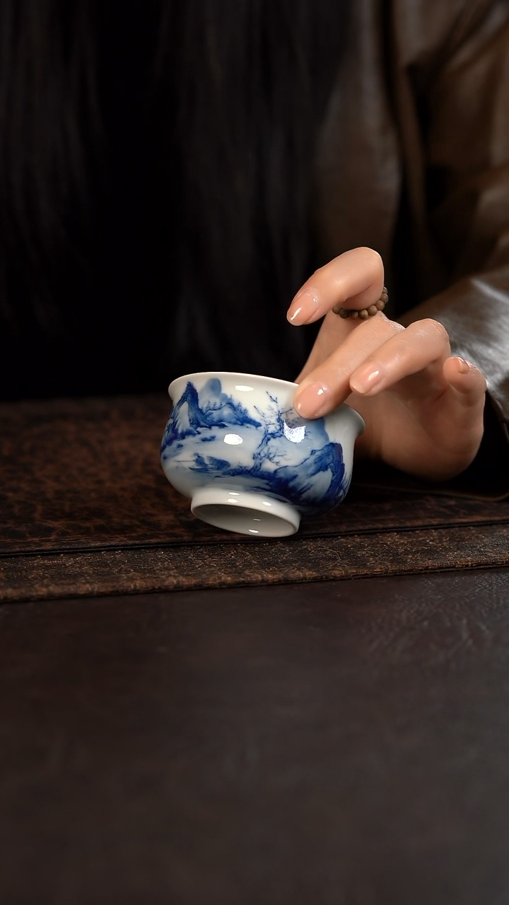 【闪购商品】杯HLX陶瓷重工山水垂钓炉式杯 随机-