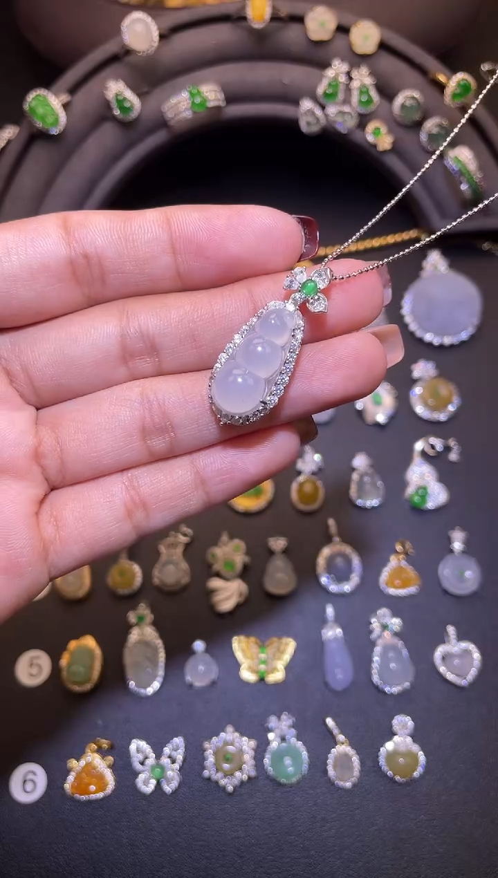 吊坠(不含链)银S925镶嵌翡翠1