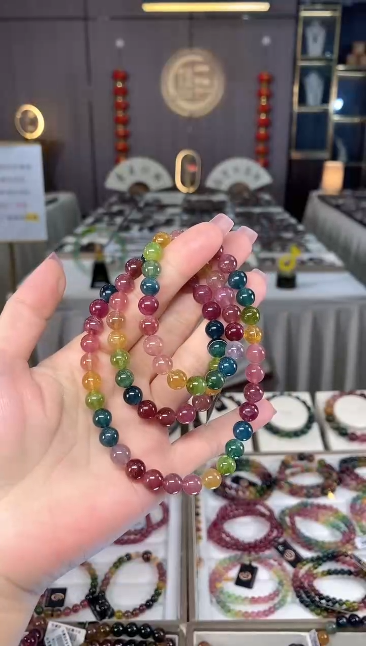 未镶嵌收藏级老矿碧玺三圈手串7mm+碧玺hon多样性发一条