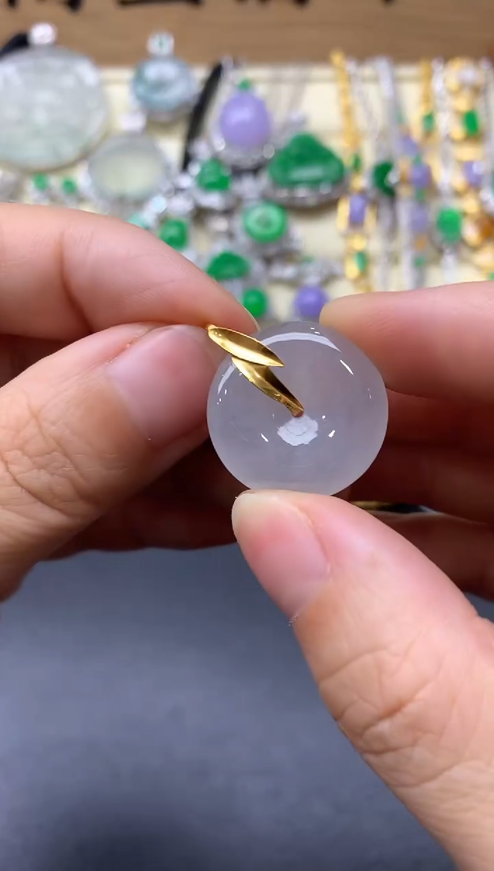 颈饰18K金镶嵌翡翠159-中国好珍宝