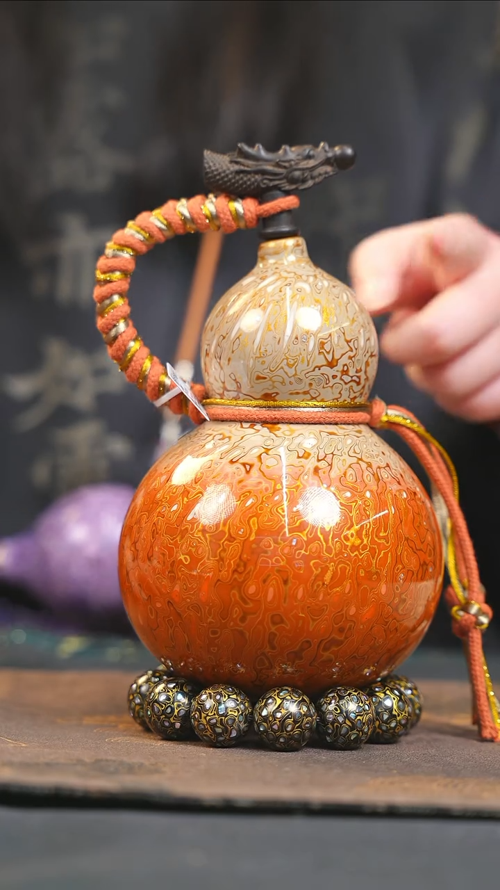 【闪购商品】YP222漆艺酒葫芦不包手串及旋转底座